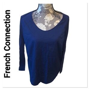 FRENCH CONNECTION Navy Blue Long Sleeve Blouse size large